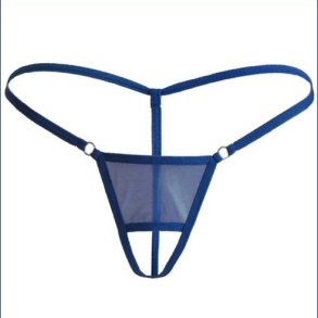 Thin Strip Crotchless Spliced With Mesh Panty T-back