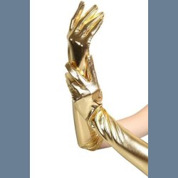 Farvet Wet Look Handsker.