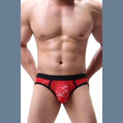 Rd Blomstret Blonde Undertj  Mand