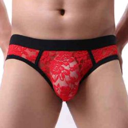 Rd Blomstret Blonde Undertj  Mand