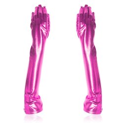 Farvet Wet Look Handsker.