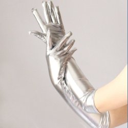 Farvet Wet Look Handsker.