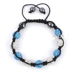 Lykke armbånd blå hvid