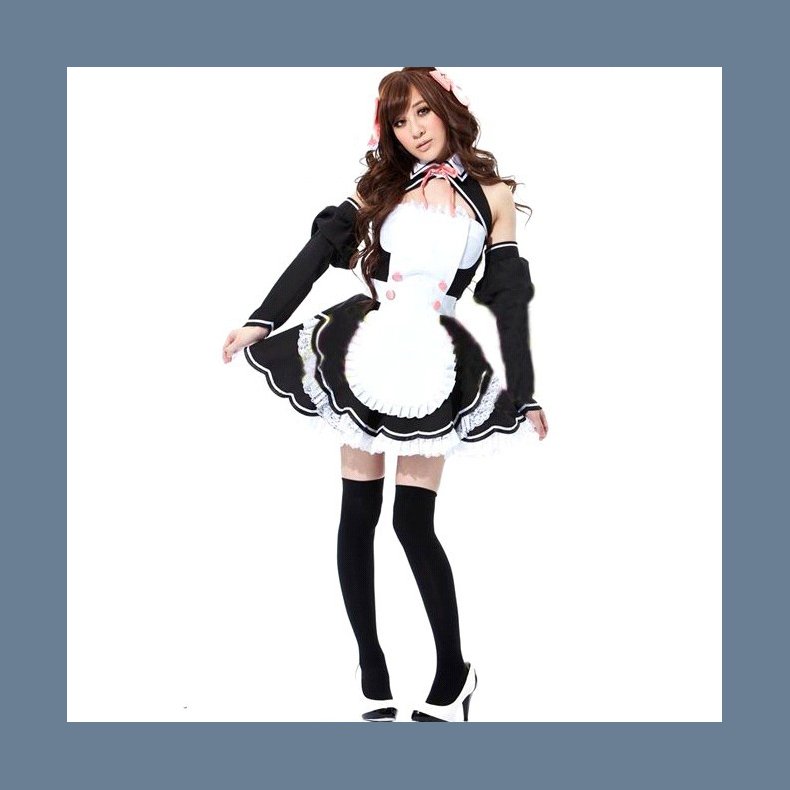 Kjole sort og hvid cosplay