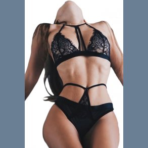 2 dele sort lingeri st