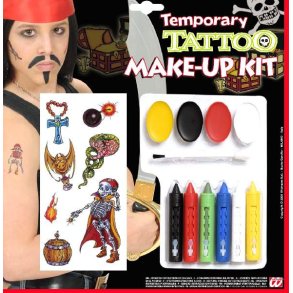 Tattoo make up sæt, 11 dele