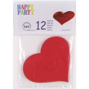 Hjerte bordkort rød