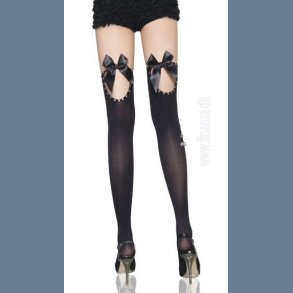 Selvsiddende Strmper Med Sorte Sljfer