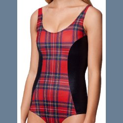 Tartan Wet Look Bodysuit