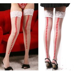 Hvide Selvsiddende Strmper, Hjerter