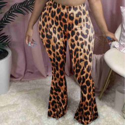 Afslappet Bukser med Leopardprint