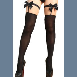 Sort Sljfe Selvsiddende Strmper