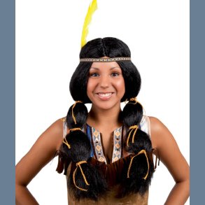 Indianer Paryk m Pandebnd ogFjer