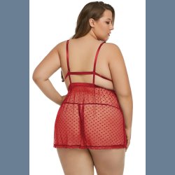 Sort plus strrelse blonder babydoll st