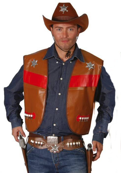 Recite Store hale Sheriff Cowboy Vest - Indianer & Cowboy. - Fie's Kostumer og udklædning