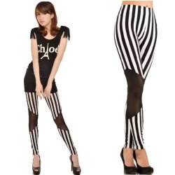 Vertikal Stribet Leggings