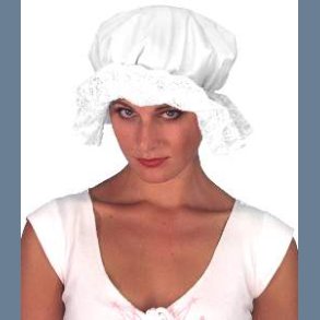 Hat Stue-pige, hvid bomuld