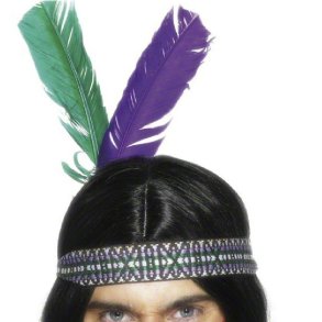 Indianer Pandebnd m. 2 Fjer