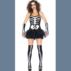 Halloween Skelet Kostume Pige
