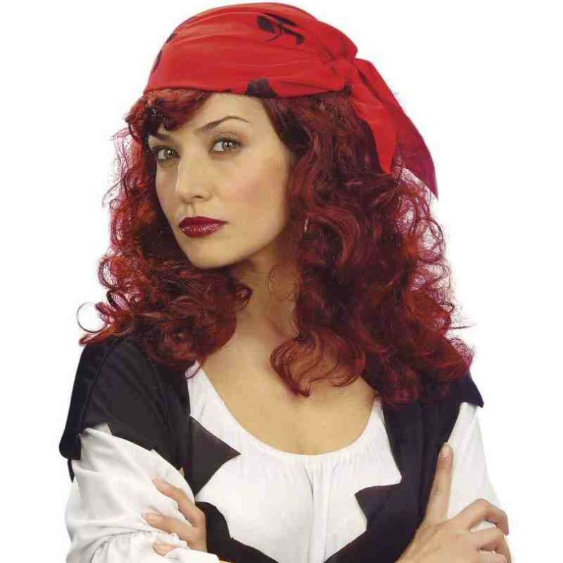Paryk til Pirat kvinde. 3 ass. farver