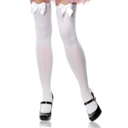 Selvsiddende Hvide Strmper Med Sljfe vlg farve