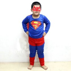 Supermand Fastelavn kostume 3-10 r.