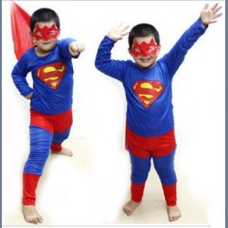 Supermand Fastelavn kostume 3-10 r.