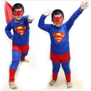 Supermand Fastelavn kostume 3-10 r.