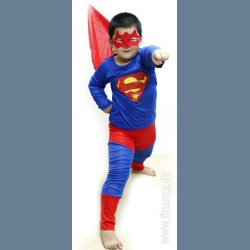 Supermand Fastelavn kostume 3-10 r.