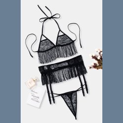 Sort Frynse Blonde Undertj St